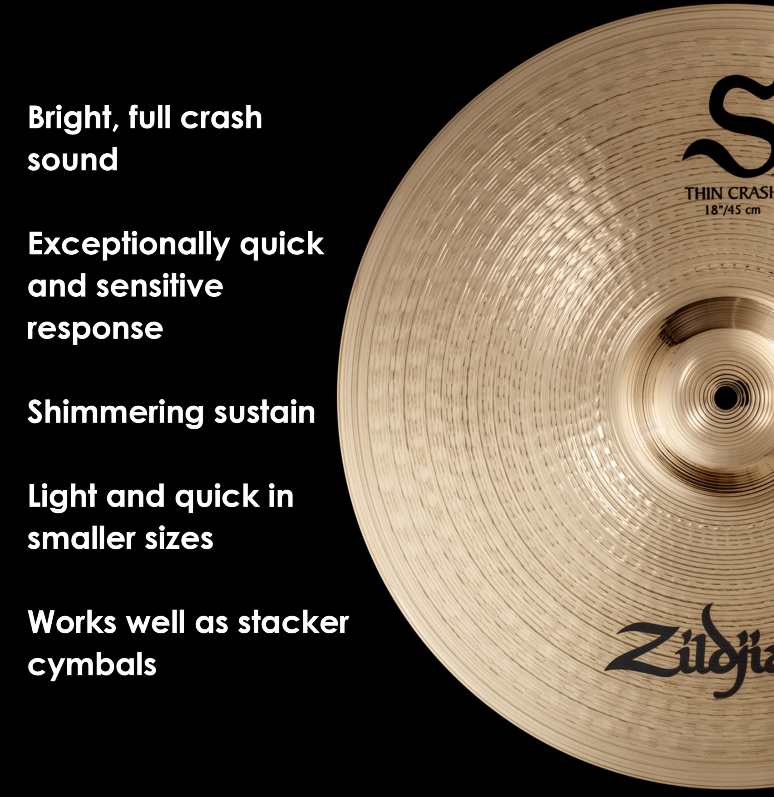 Amazon.co.jp: ジルジャン クラッシュシンバル シン S 18インチ